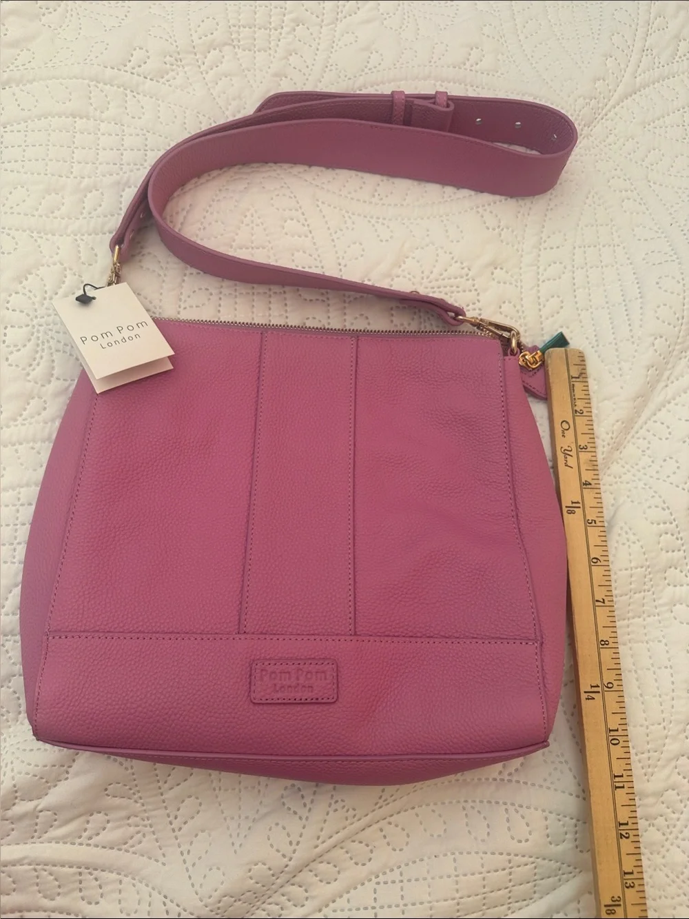 Pom Pom London orchid Pink Crossbody Bag with extra straps